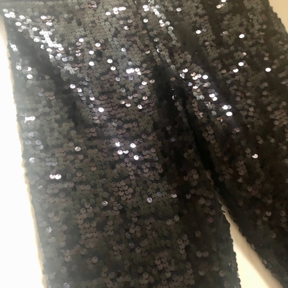 NEW! High Rise Black Sequined Stretch Legging - Picture 7 of 11